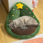 Pet Bed Plush Warm Basket Christmas