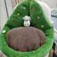 Pet Bed Plush Warm Basket Christmas