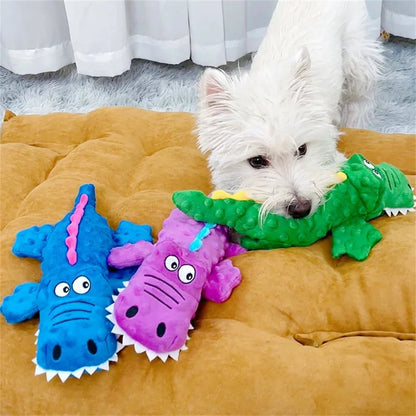 Plush Crocodile Puppy Dog Squeaky Toy for Small Medium Dogs Clean Teeth Pet Chew Toys Maltese Pomeranian mascotas Play Products