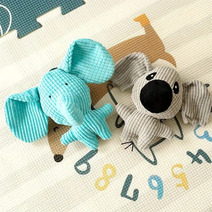 Plush Koala & Elephant Squeaky Durable Chew