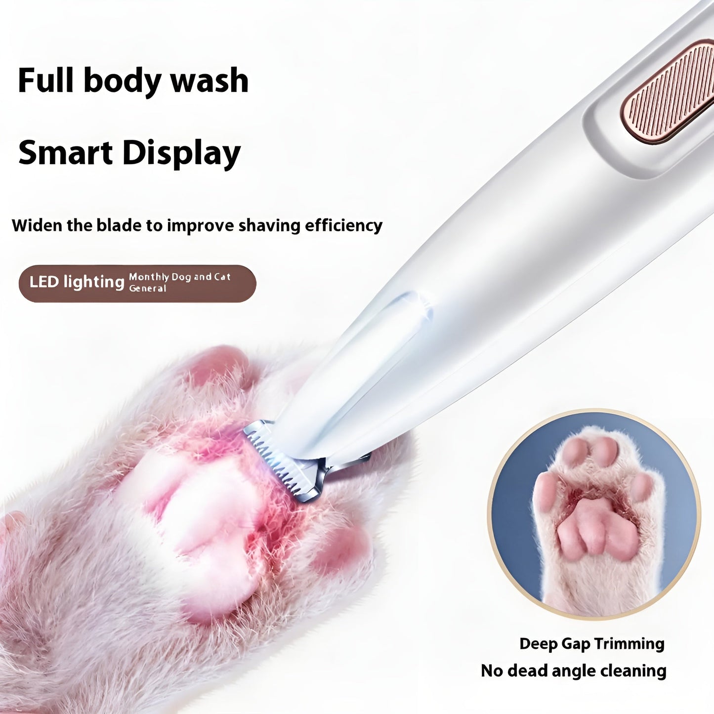 PawGlow Illuminated Pet Paw Hair Trimmer For Precise Grooming