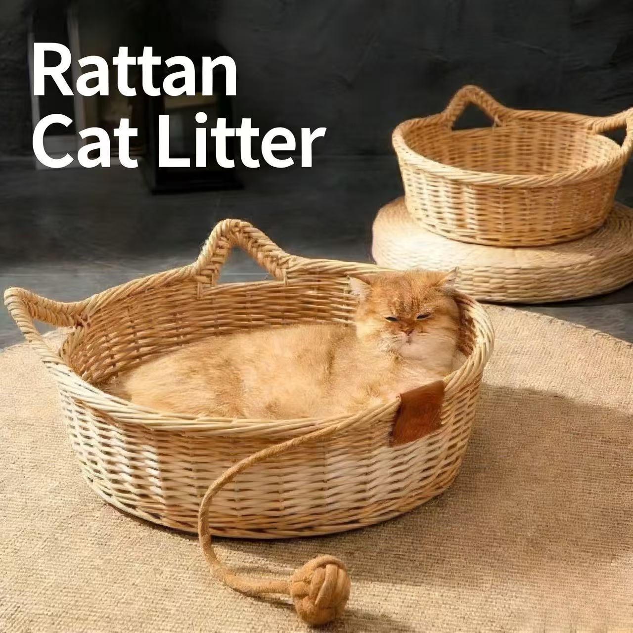 Rattan Cat Bed &amp