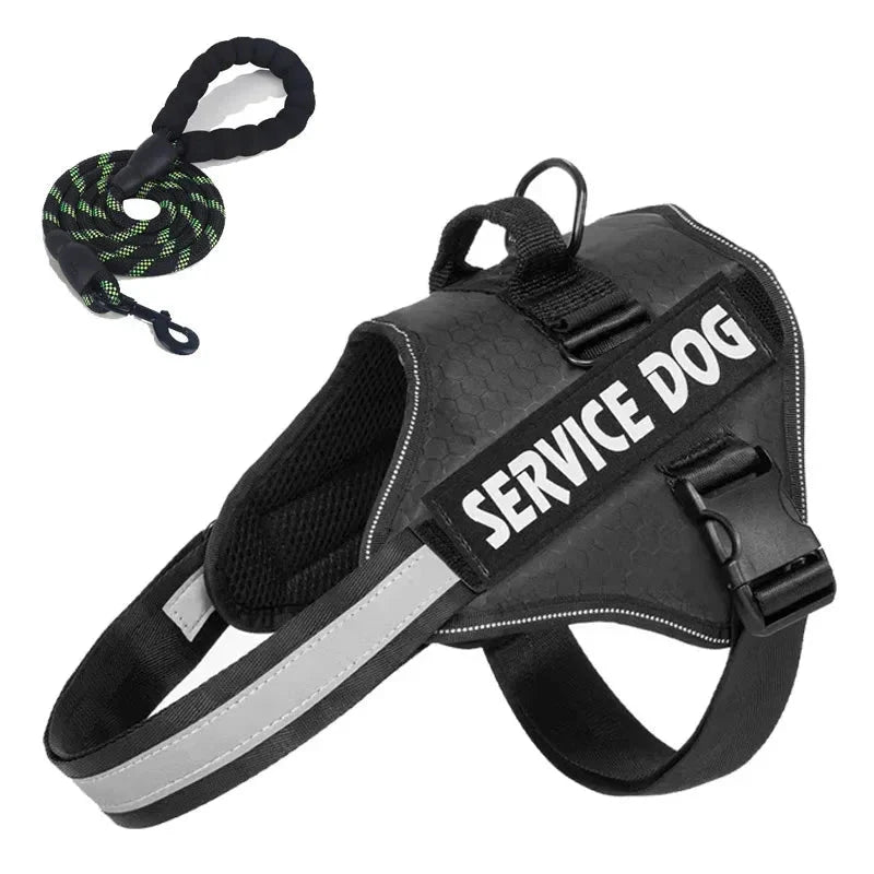 Reflective Adjustable Dog Harness – Strong Polyester for Walking