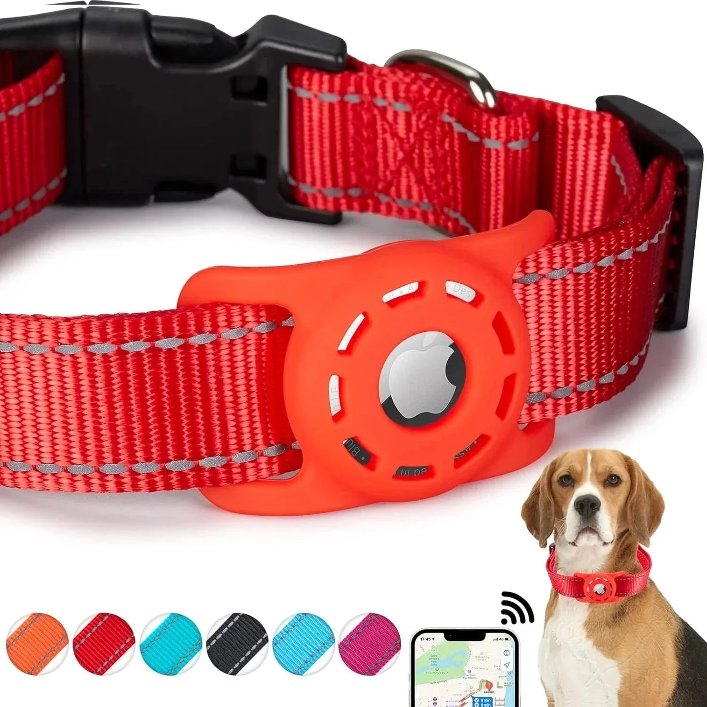 Reflective Airtag Holder Dog Collar