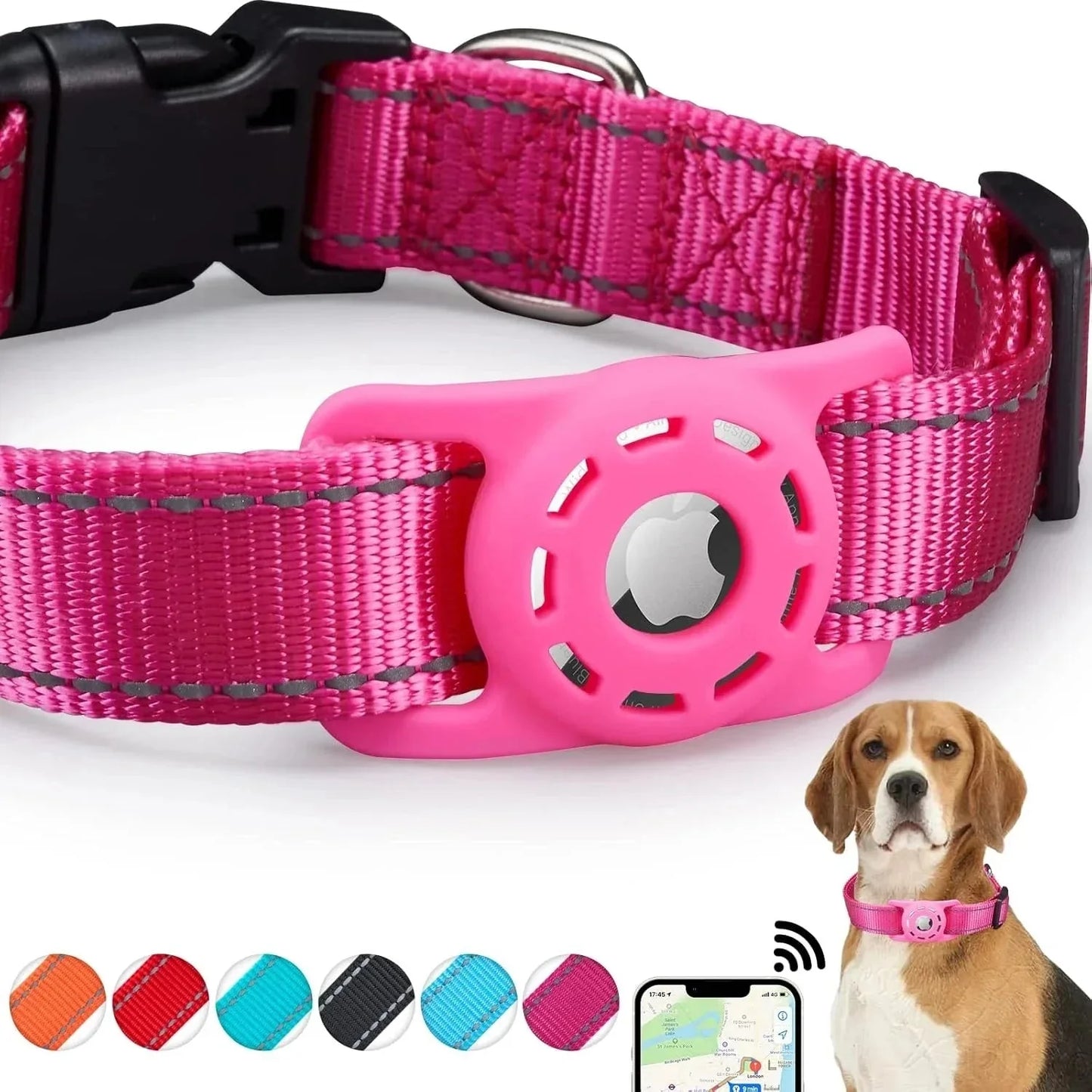 Reflective Airtag Holder Dog Collar