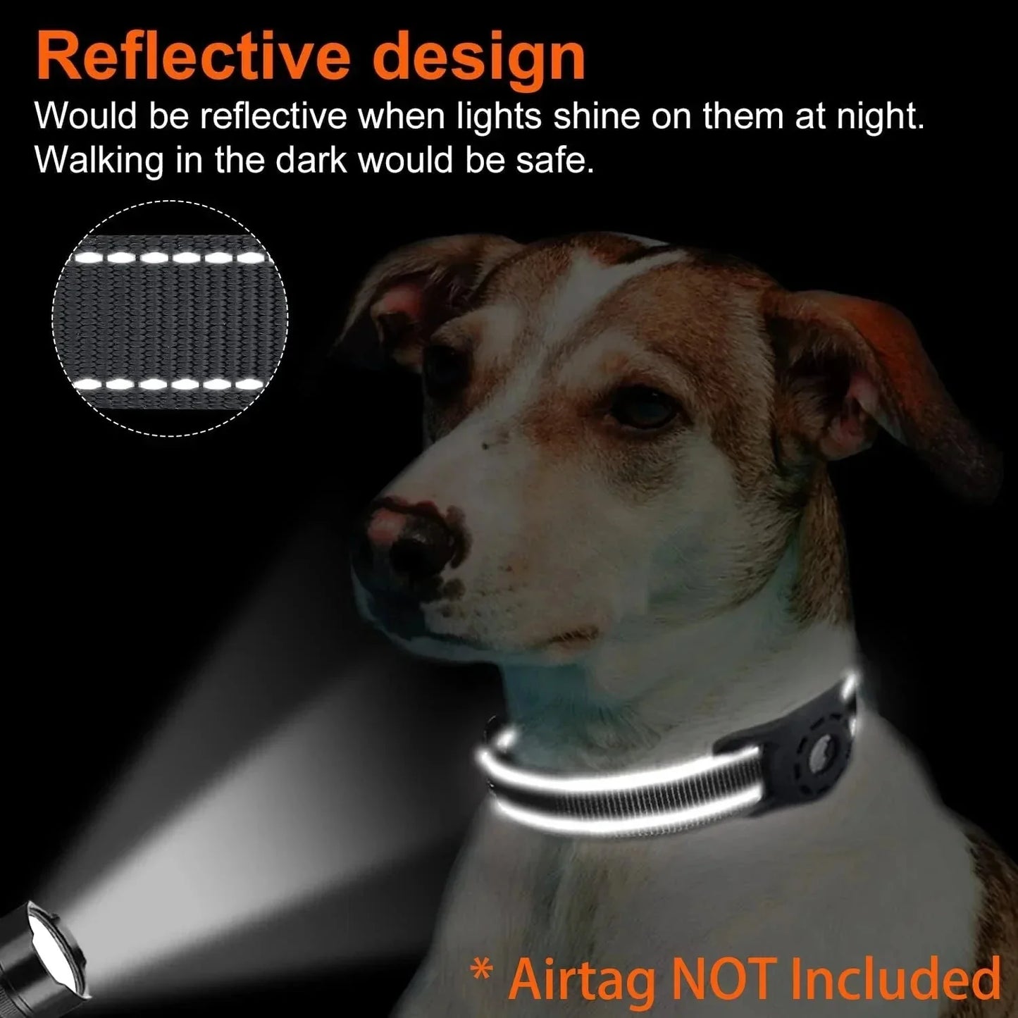 Reflective Airtag Holder Dog Collar