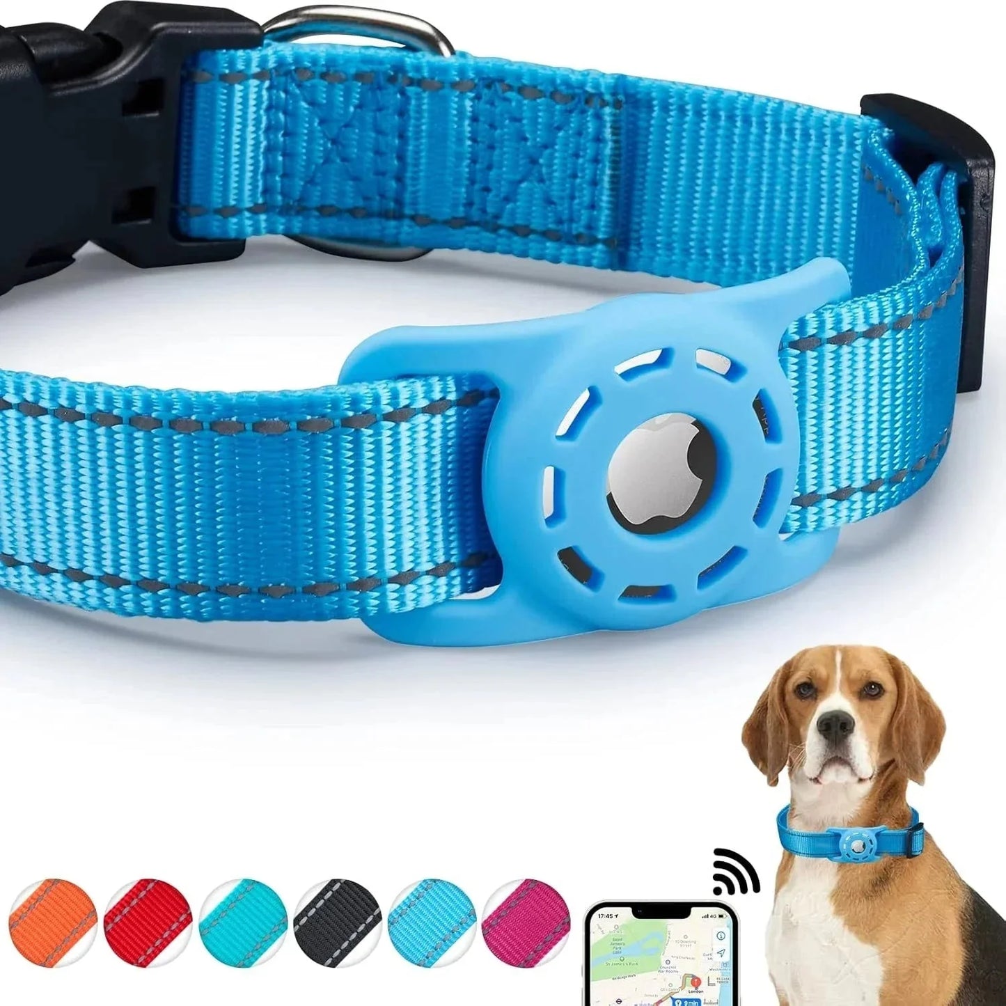 Reflective Airtag Holder Dog Collar