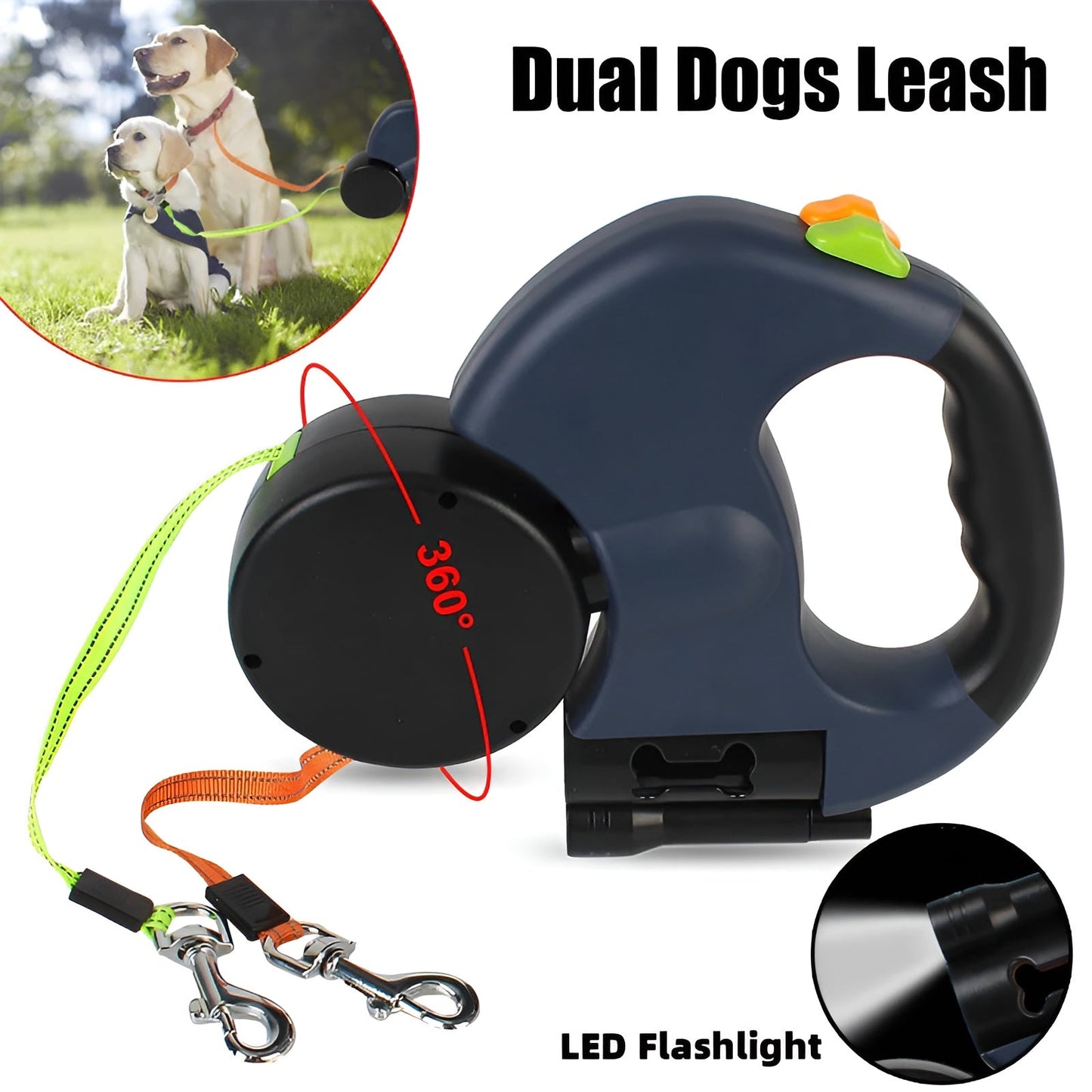 TrailGuard Retractable Dog Leash Safe Walking Lead For Outdoor Use