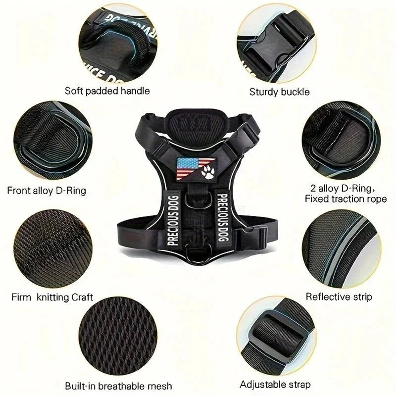 Reflective Service Dog Harness – Adjustable & Comfortable