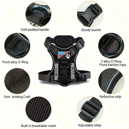 Reflective Service Dog Harness – Adjustable & Comfortable