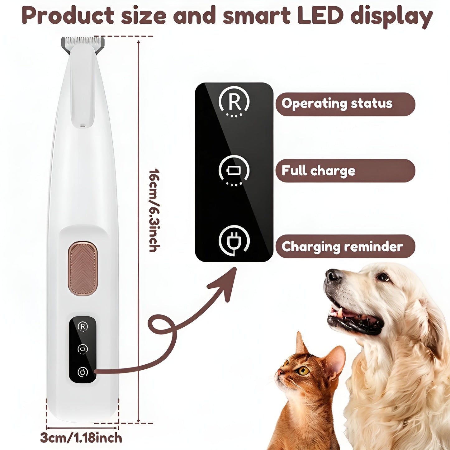 PawGlow Illuminated Pet Paw Hair Trimmer For Precise Grooming