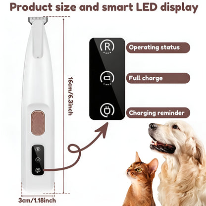 PawGlow Illuminated Pet Paw Hair Trimmer For Precise Grooming