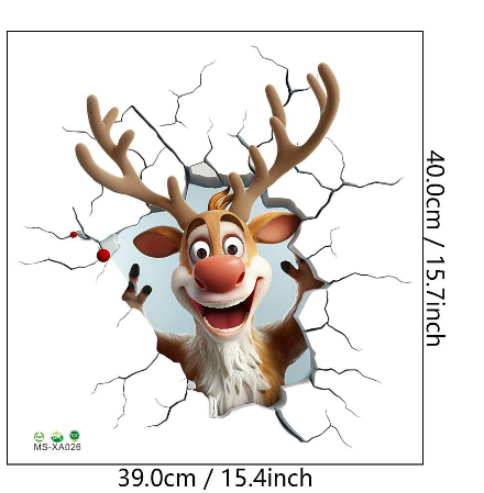 🎁Oferta de Navidad - Solo $17.99🎄🎅 Pegatinas de pared 3D de Navidad – Decoración creativa para el hogar en estas fiestas