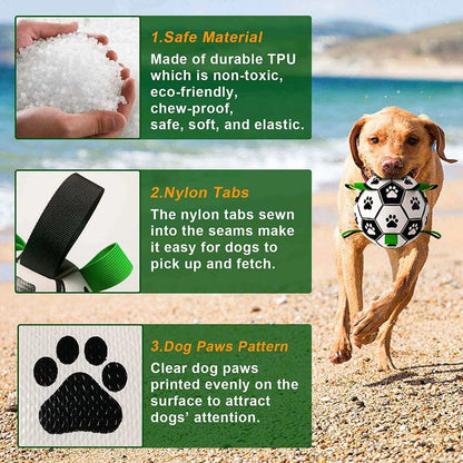 Durable Bite Resistant Soccer Ball Interactive Outdoor Play Toy For Dogs