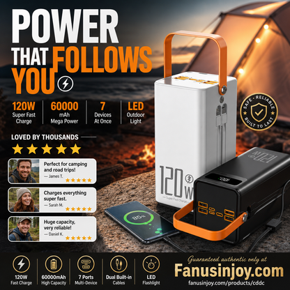 ⏳️¡Tiempo limitado 50% de descuento! 🔋 ¡Nunca más te preocupes por problemas de escasez de energía! ⛺Batería externa portátil de carga rápida para exteriores con luz LED