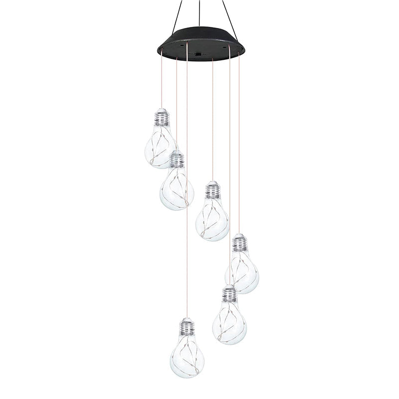 🌠💡Colorful LED Solar-Powered Light Bulb Wind Chimes🌈