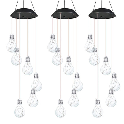 🌠💡Colorful LED Solar-Powered Light Bulb Wind Chimes🌈