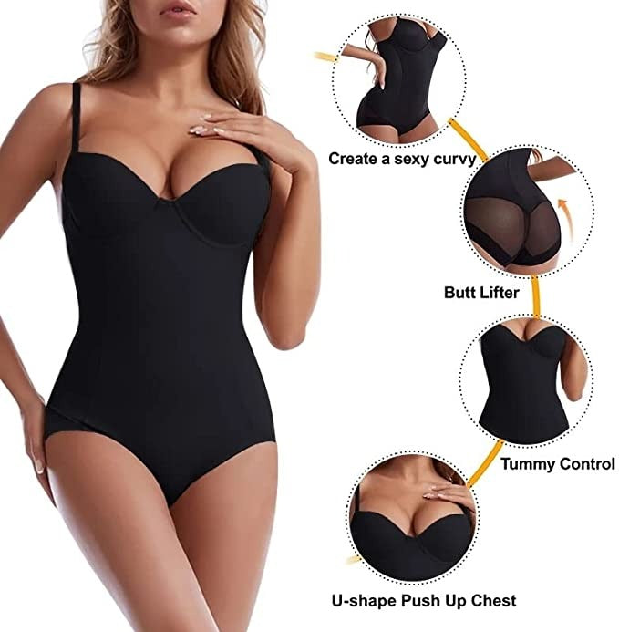 🔥LAST DAY SALE 50% OFF🔥Shapewear Bodysuit with Bra | Ruched Slimming Adjustable Waist✨