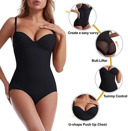 🔥LAST DAY SALE 50% OFF🔥Shapewear Bodysuit with Bra | Ruched Slimming Adjustable Waist✨