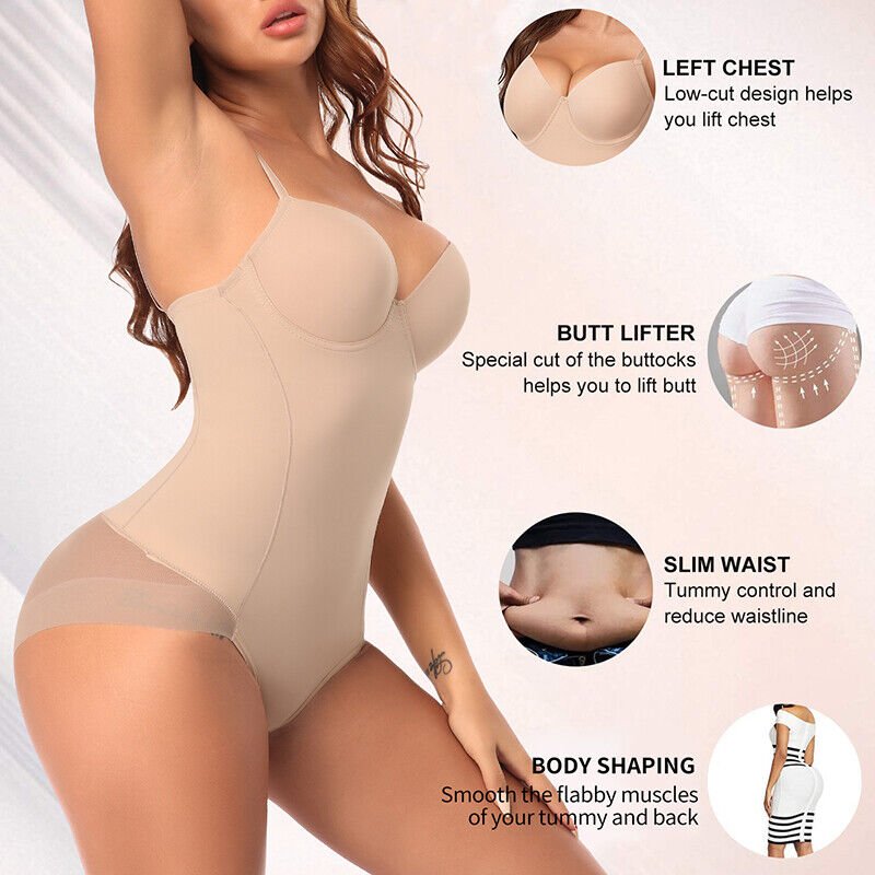 🔥LAST DAY SALE 50% OFF🔥Shapewear Bodysuit with Bra | Ruched Slimming Adjustable Waist✨