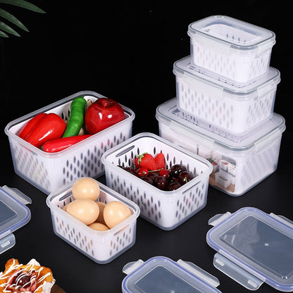 ⚡Flash Sale 50% RABATT🍇3er-Set Obstaufbewahrungsbehälter für den Kühlschrank mit abnehmbarem Sieb