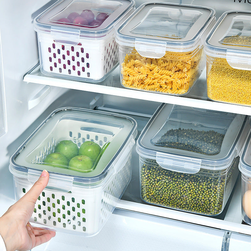 ⚡Flash Sale 50% RABATT🍇3er-Set Obstaufbewahrungsbehälter für den Kühlschrank mit abnehmbarem Sieb