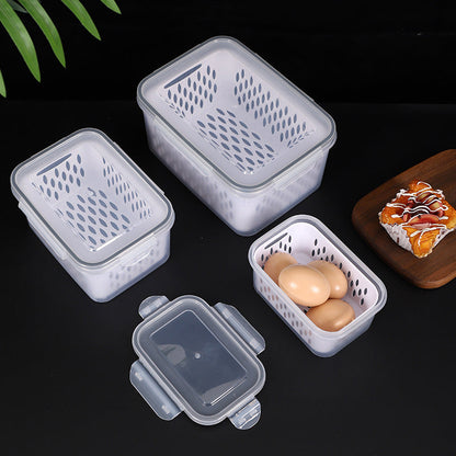 ⚡Flash Sale 50% RABATT🍇3er-Set Obstaufbewahrungsbehälter für den Kühlschrank mit abnehmbarem Sieb