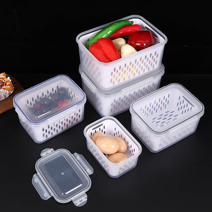 ⚡Flash Sale 50% RABATT🍇3er-Set Obstaufbewahrungsbehälter für den Kühlschrank mit abnehmbarem Sieb
