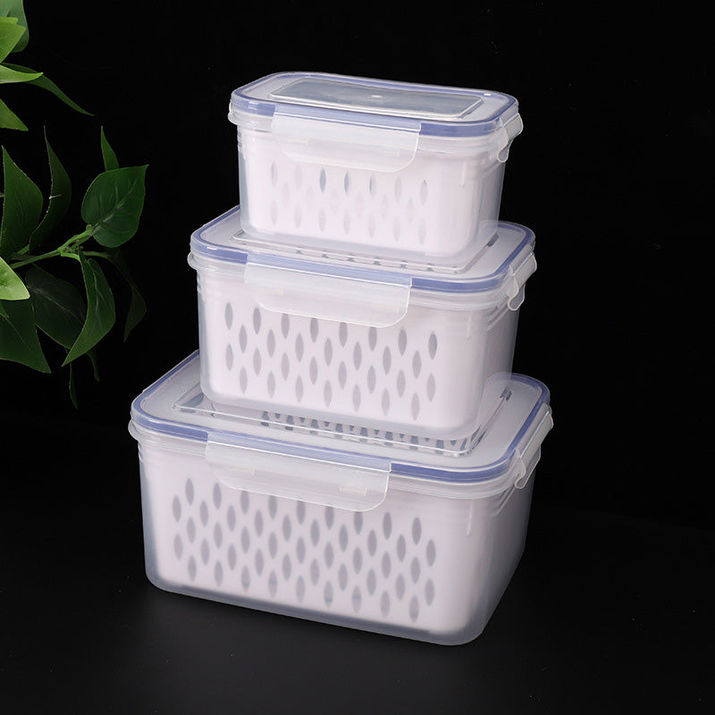 ⚡Flash Sale 50% RABATT🍇3er-Set Obstaufbewahrungsbehälter für den Kühlschrank mit abnehmbarem Sieb