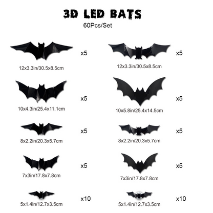 🦇LIMITED-TIME 50% OFF! ⏰Spooky 3D Bat LED Wall Light, Halloween Indoor Outdoor Wall Decoration Light👻