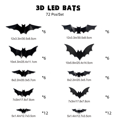 🦇LIMITED-TIME 50% OFF! ⏰Spooky 3D Bat LED Wall Light, Halloween Indoor Outdoor Wall Decoration Light👻