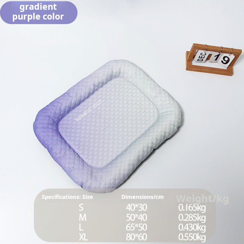 Gradient Ice Silk Pet Cooling Pad Washable Summer Mat For Dogs Cats Indoor Travel