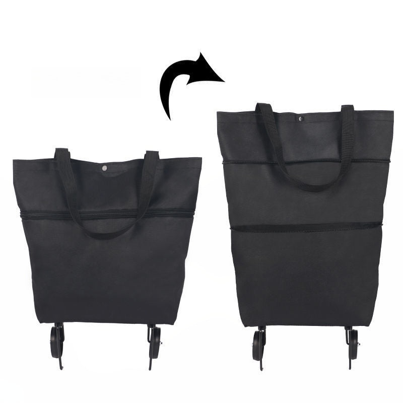 🛍️ Online einkaufen & sparen ✨🛢️2-in-1 faltbarer Einkaufswagen – tragbarer Roll-Einkaufstrolley