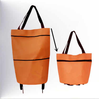 🛍️ Online einkaufen & sparen ✨🛢️2-in-1 faltbarer Einkaufswagen – tragbarer Roll-Einkaufstrolley
