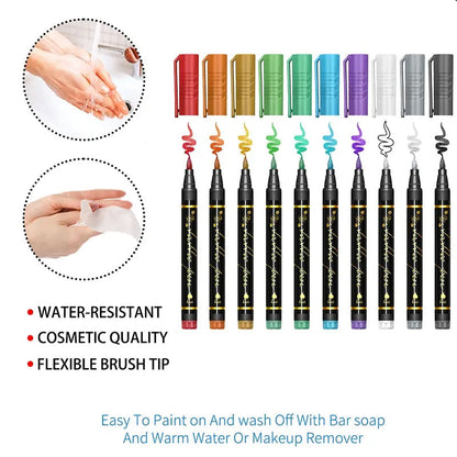🌈Hot Sale 49% OFF🎨10-Color Temporary Tattoo Markers Set