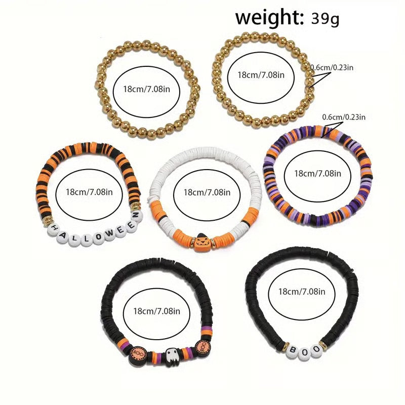 📿🎃7-Piece Ambiance Halloween Bracelet Set👻