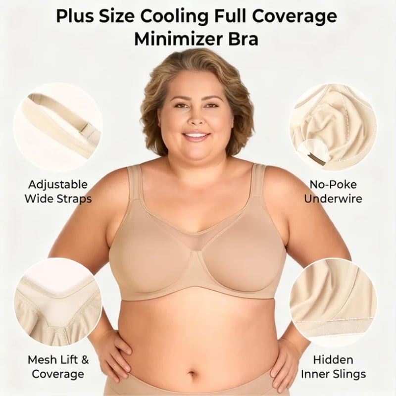 ⏳Last Day Special Price💐Women's Elegant Sheer Full Coverage Plus Size Bra👍