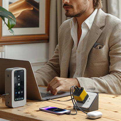 🔌 ¡50% DE DESCUENTO AHORA! Bloque de cargador de teléfono de carga rápida de 65 W con cable tipo C retráctil de 80 cm, cargador de pared multidispositivo de 3 puertos, carga rápida segura para teléfonos, tabletas y computadoras portátiles