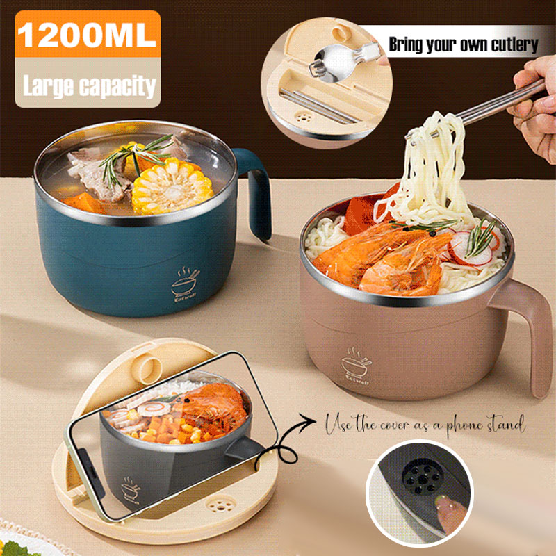 ⏳LAST DAY SALE 50% OFF💕304 Stainless Steel Multi-Purpose Anti-Scald Large-Capacity Instant Noodle Bowl