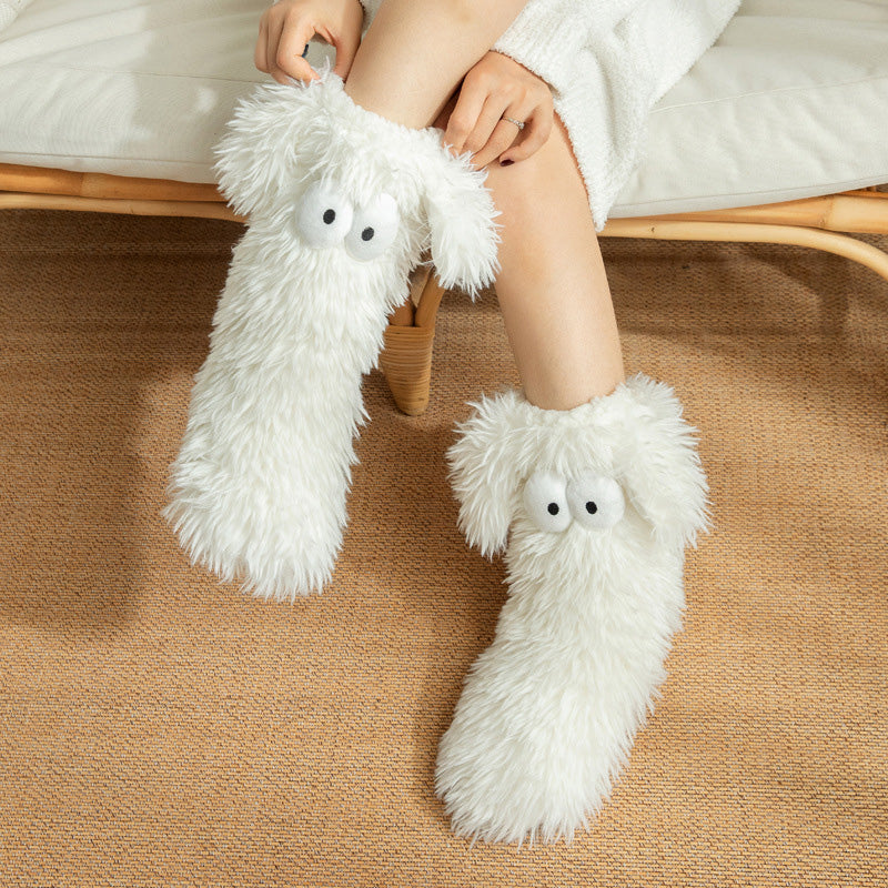 💗LETZTER TAG – 50 % RABATT⚡Über 50.000 verkauft💕Damen Plüsch Hausschuhsocken Bodensocken Winter Zuhause Indoor Verdickte Fleece-gefütterte Anti-Rutsch-Socken Erwachsene Damen Plüsch Schneesocken Schuhüberzieher