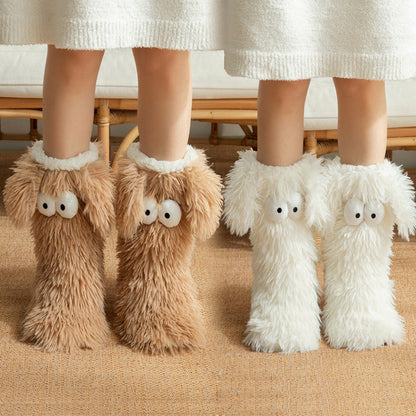 💗LETZTER TAG – 50 % RABATT⚡Über 50.000 verkauft💕Damen Plüsch Hausschuhsocken Bodensocken Winter Zuhause Indoor Verdickte Fleece-gefütterte Anti-Rutsch-Socken Erwachsene Damen Plüsch Schneesocken Schuhüberzieher