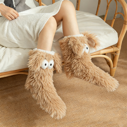 💗LETZTER TAG – 50 % RABATT⚡Über 50.000 verkauft💕Damen Plüsch Hausschuhsocken Bodensocken Winter Zuhause Indoor Verdickte Fleece-gefütterte Anti-Rutsch-Socken Erwachsene Damen Plüsch Schneesocken Schuhüberzieher