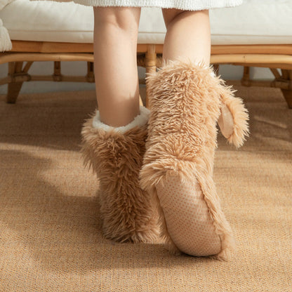 💗LETZTER TAG – 50 % RABATT⚡Über 50.000 verkauft💕Damen Plüsch Hausschuhsocken Bodensocken Winter Zuhause Indoor Verdickte Fleece-gefütterte Anti-Rutsch-Socken Erwachsene Damen Plüsch Schneesocken Schuhüberzieher