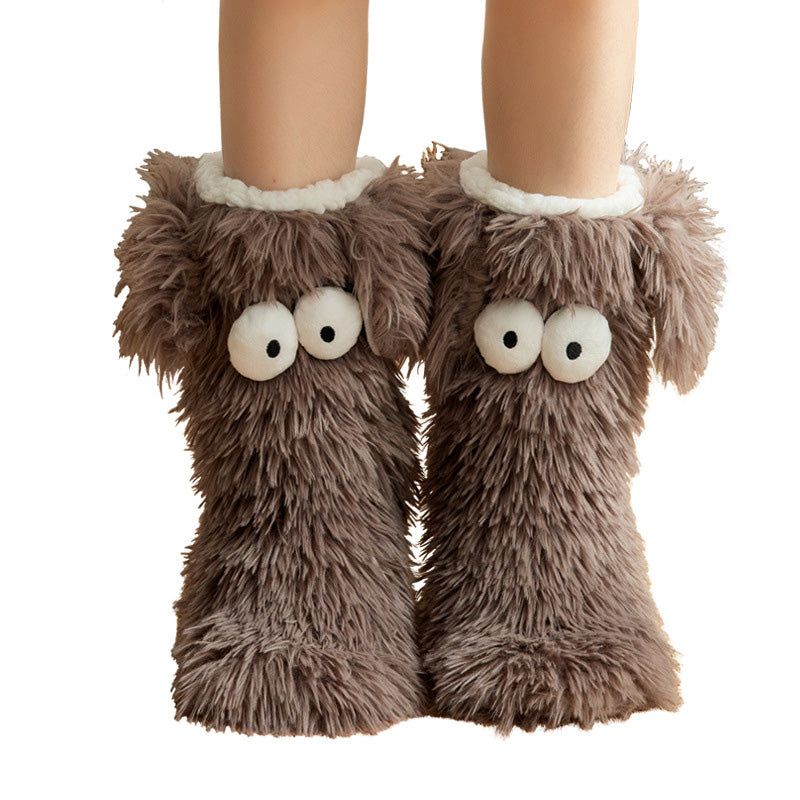 💗LETZTER TAG – 50 % RABATT⚡Über 50.000 verkauft💕Damen Plüsch Hausschuhsocken Bodensocken Winter Zuhause Indoor Verdickte Fleece-gefütterte Anti-Rutsch-Socken Erwachsene Damen Plüsch Schneesocken Schuhüberzieher