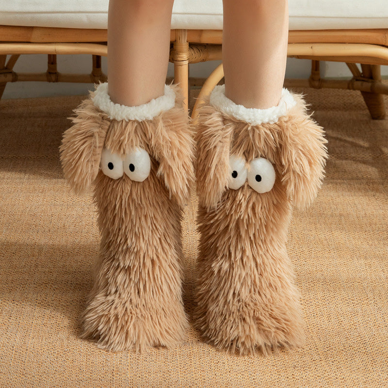 💗LETZTER TAG – 50 % RABATT⚡Über 50.000 verkauft💕Damen Plüsch Hausschuhsocken Bodensocken Winter Zuhause Indoor Verdickte Fleece-gefütterte Anti-Rutsch-Socken Erwachsene Damen Plüsch Schneesocken Schuhüberzieher
