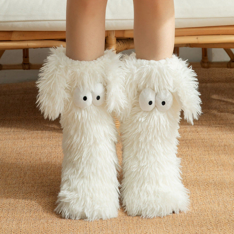 💗LETZTER TAG – 50 % RABATT⚡Über 50.000 verkauft💕Damen Plüsch Hausschuhsocken Bodensocken Winter Zuhause Indoor Verdickte Fleece-gefütterte Anti-Rutsch-Socken Erwachsene Damen Plüsch Schneesocken Schuhüberzieher