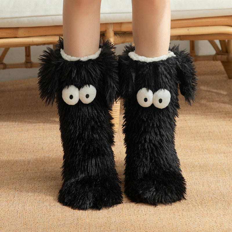 💗LETZTER TAG – 50 % RABATT⚡Über 50.000 verkauft💕Damen Plüsch Hausschuhsocken Bodensocken Winter Zuhause Indoor Verdickte Fleece-gefütterte Anti-Rutsch-Socken Erwachsene Damen Plüsch Schneesocken Schuhüberzieher