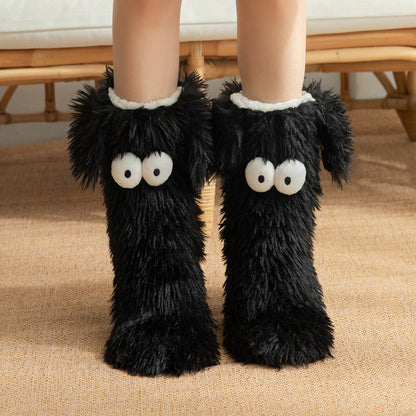 💗LETZTER TAG – 50 % RABATT⚡Über 50.000 verkauft💕Damen Plüsch Hausschuhsocken Bodensocken Winter Zuhause Indoor Verdickte Fleece-gefütterte Anti-Rutsch-Socken Erwachsene Damen Plüsch Schneesocken Schuhüberzieher