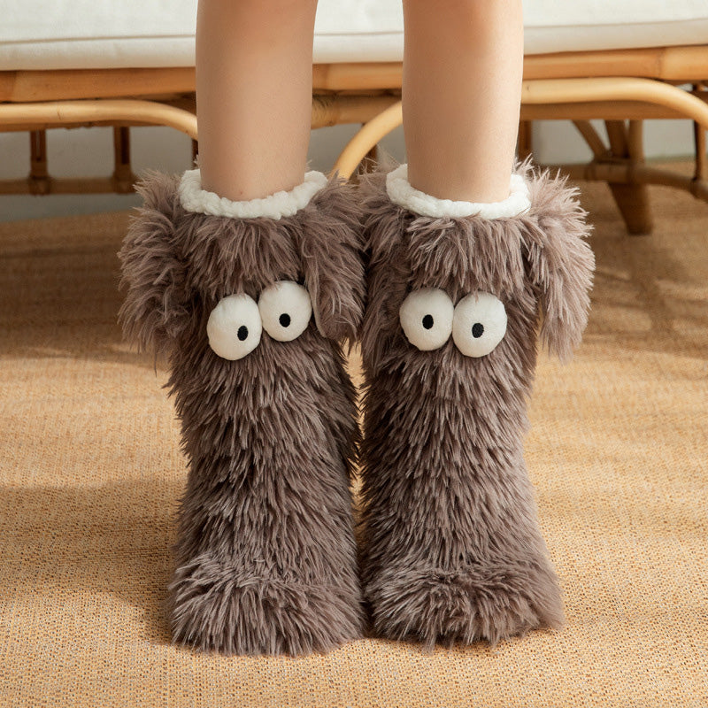 💗LETZTER TAG – 50 % RABATT⚡Über 50.000 verkauft💕Damen Plüsch Hausschuhsocken Bodensocken Winter Zuhause Indoor Verdickte Fleece-gefütterte Anti-Rutsch-Socken Erwachsene Damen Plüsch Schneesocken Schuhüberzieher