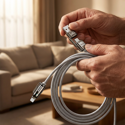 🔌 Hochleistungs-4-in-1-Schnellladekabel, 240W PD Multi-Interface-Ladekabel, USB-A/USB-C auf Typ-C/Lightning, Universelles Schnellladekabel für Telefone & Laptops